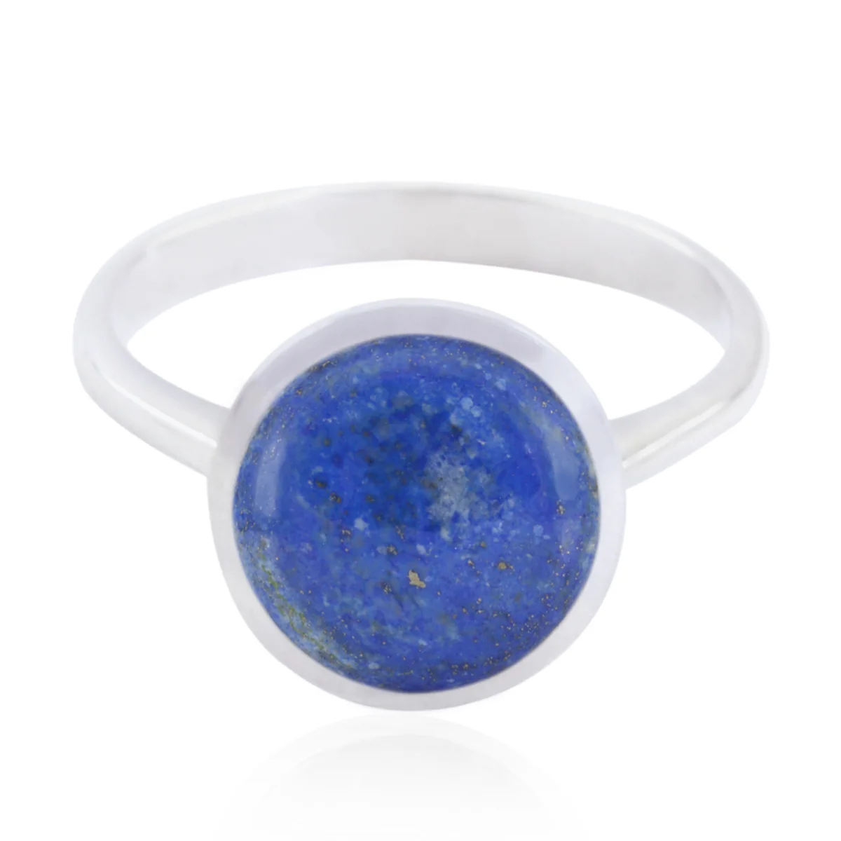 Lapis Lazuli Solitaire African Silver Blue Gems Tiny Trendy Ring Jewelry