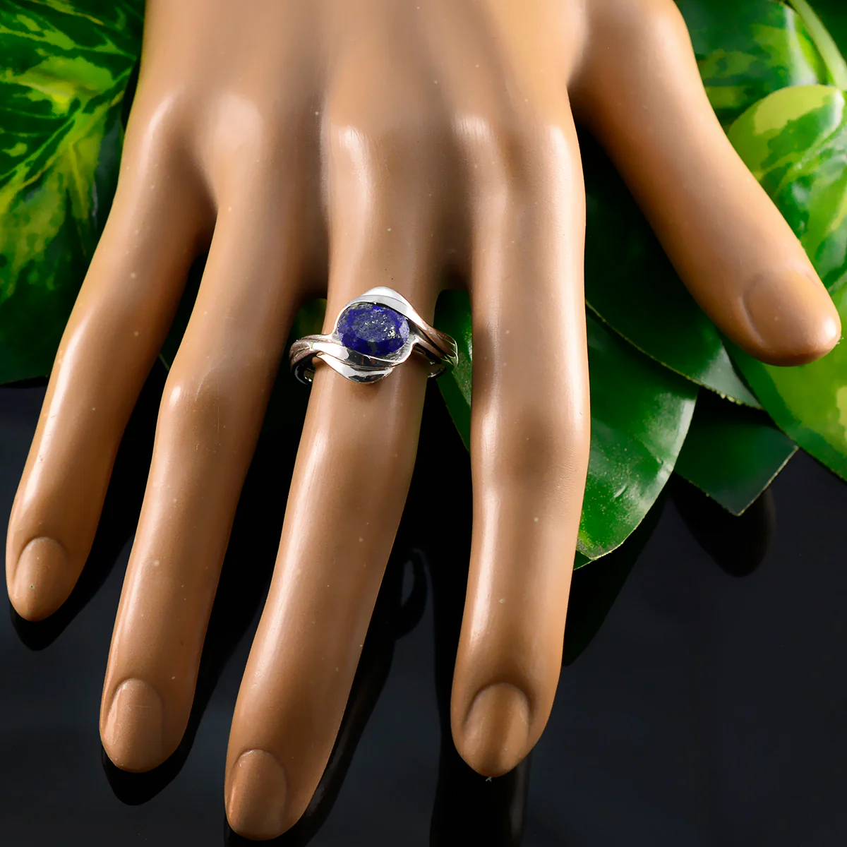 Lapis Lazuli Solitaire African Sterling Silver Blue Gemstones Tiny Contemporary Ring Jewelry - Image 5