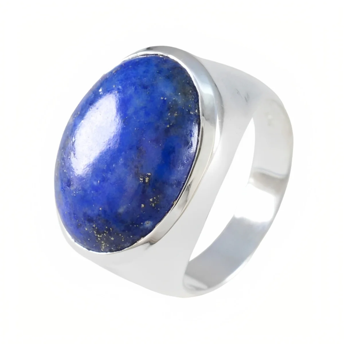 Lapis Lazuli Solitaire German 92.5 Silver Blue Gems Versatile Boho Ring Jewellery - Image 2