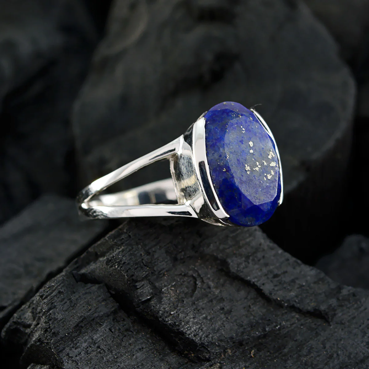 Lapis Lazuli Solitaire German 92.5 Silver Blue Gemstone Mid-weight Sophisticated Ring Jewellery - Image 4