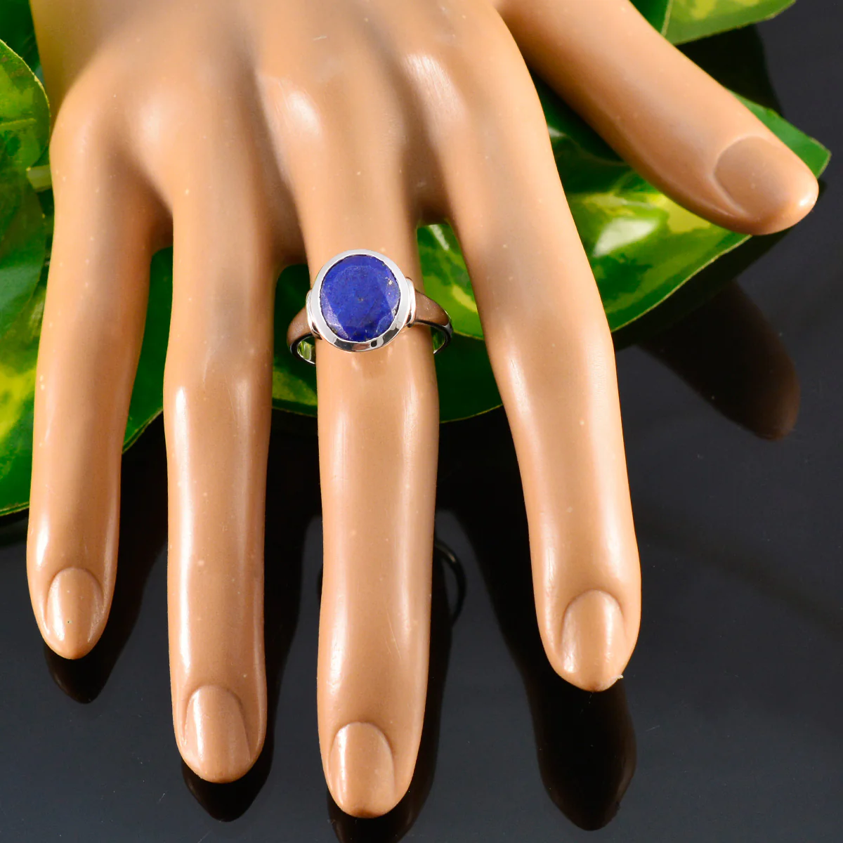 Lapis Lazuli Solitaire German 92.5 Silver Blue Gemstone Minimal Boho Ring Jewellery - Image 6