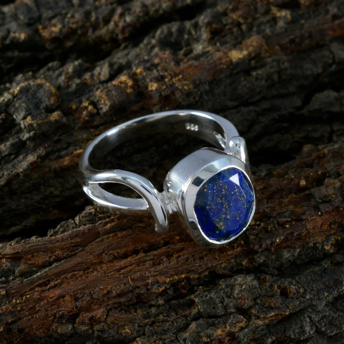 Lapis Lazuli Solitaire German 925 Sterling Silver Blue Gemstones Classic Luxurious Ring Jewelry - Image 3