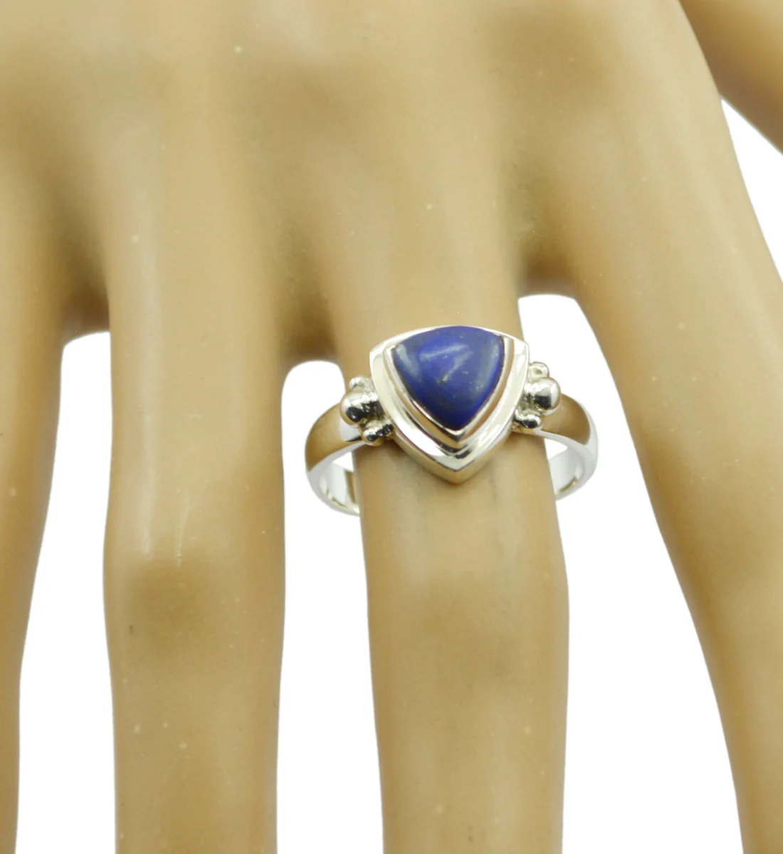 Lapis Lazuli Solitaire Mexican Silver Blue Gems Slim Traditional Ring Jewellery - Image 2