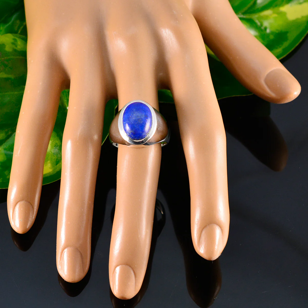 Lapis Lazuli Solitaire Moroccan Sterling Silver Blue Gems Eye-catching Promise Ring Jewellery - Image 4