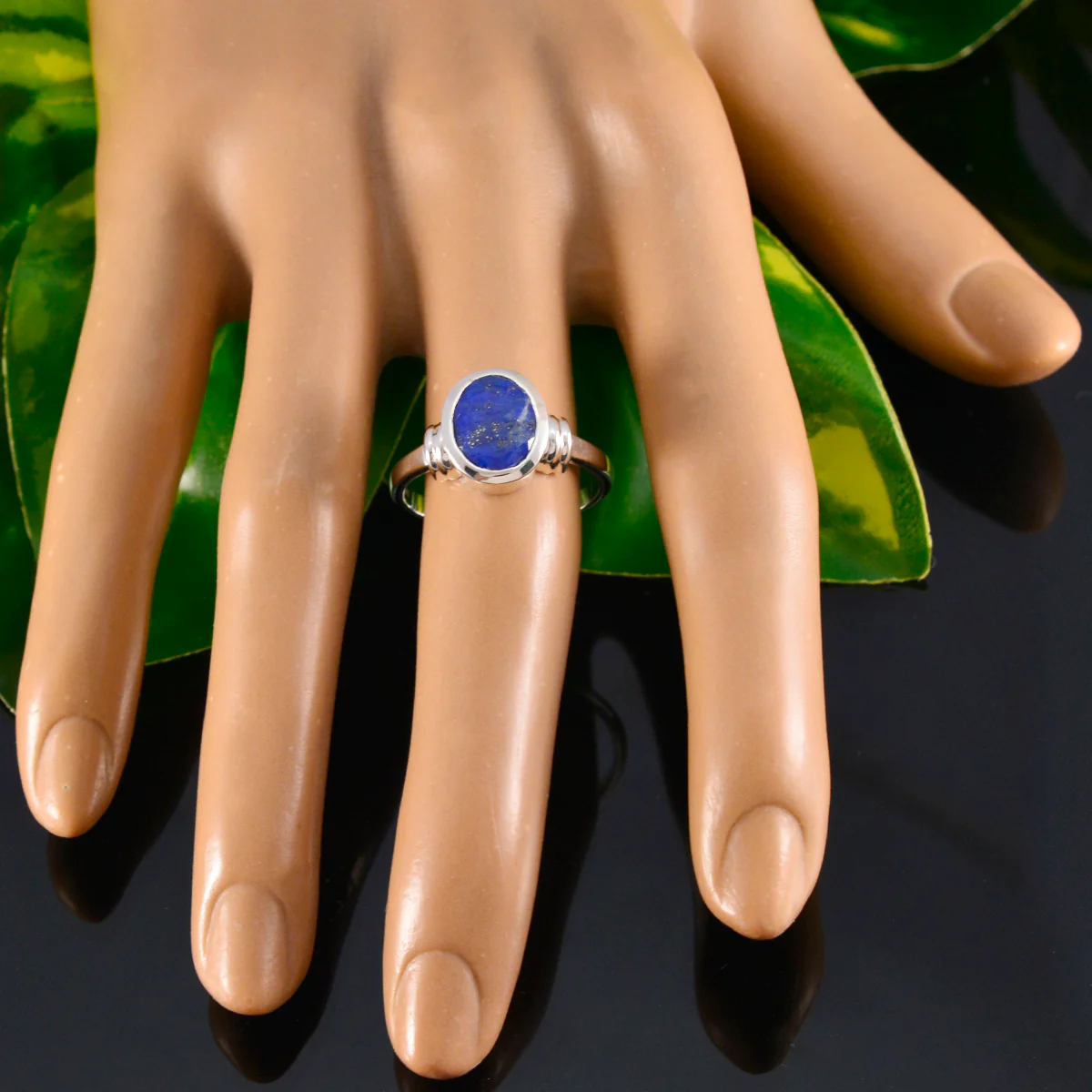 Lapis Lazuli Solitaire Russian 92.5 Silver Blue Gemstones Mid-weight Luxurious Ring Jewelry - Image 6