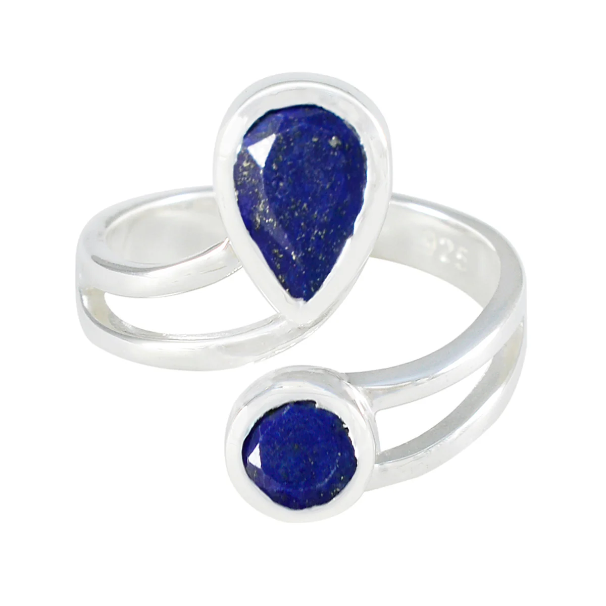 Lapis Lazuli Toi et Moi African Silver Blue Gemstones Tiny Glamorous Ring Jewellery
