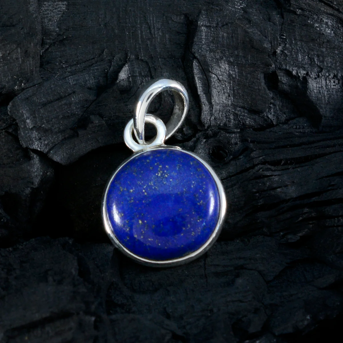 Lapis Lazuli Whisper-thin Latin American Silver Solitaire Agnes Signet Blue Pendant Jewelry - Image 3