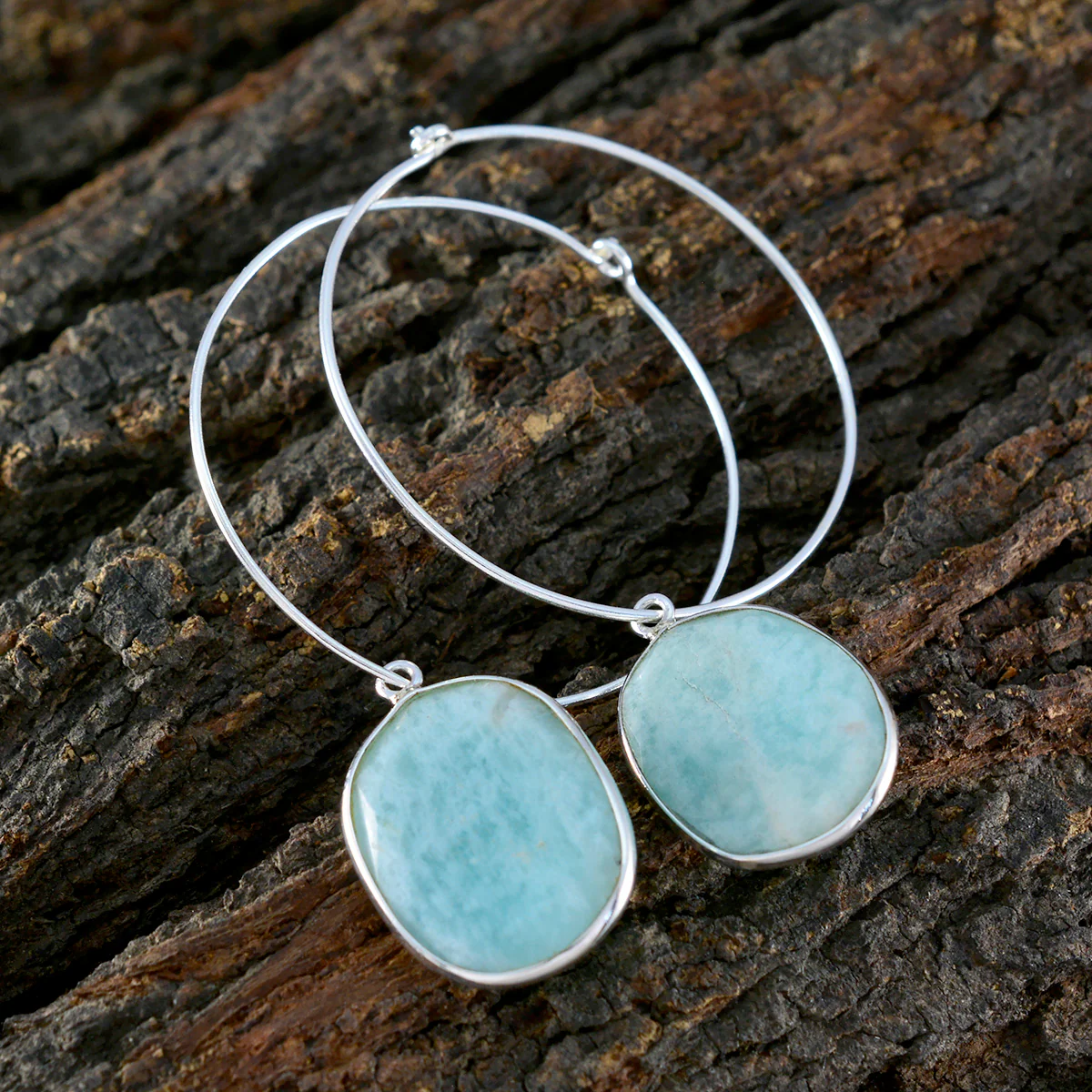 Larimar Turkish Pilar multiple Dangle Blue Sterling Silver Earring - Image 3