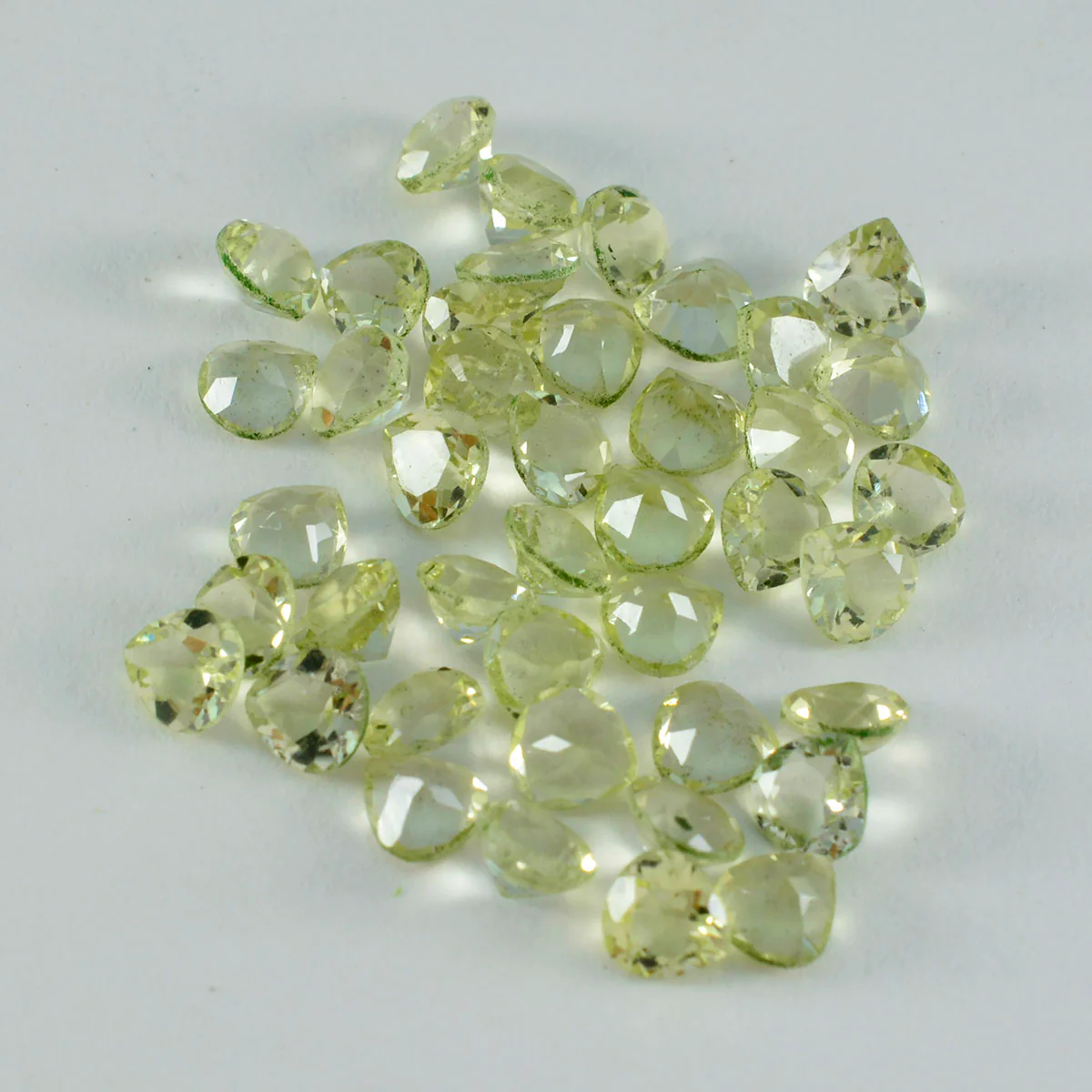 Lemon Quartz 10PC Tiny 4x4 MM Heart Faceted Yellow Brilliant Semi Precious Loose Gems - Image 2