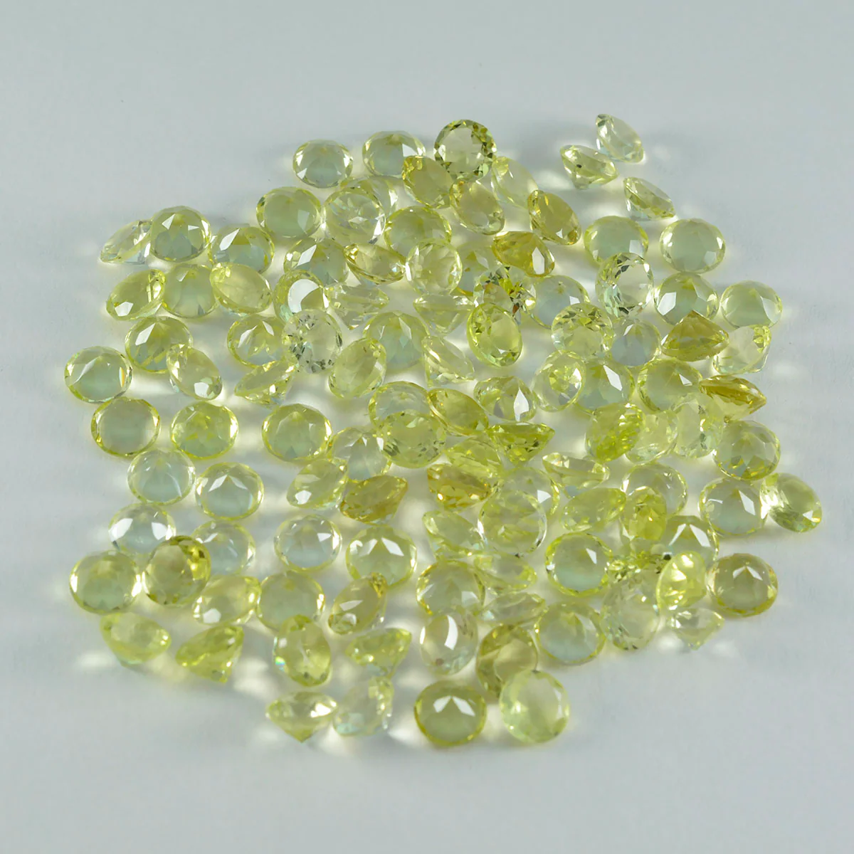 Lemon Quartz 10PC Tiny 4x4 MM Round Faceted Yellow Brilliant Semi Precious Loose Gems
