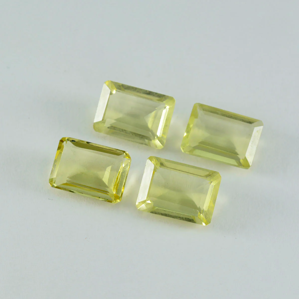 Lemon Quartz 1PC Large 10x12 MM Emerald Faceted Yellow Fine Semi Precious Loose Gemstone