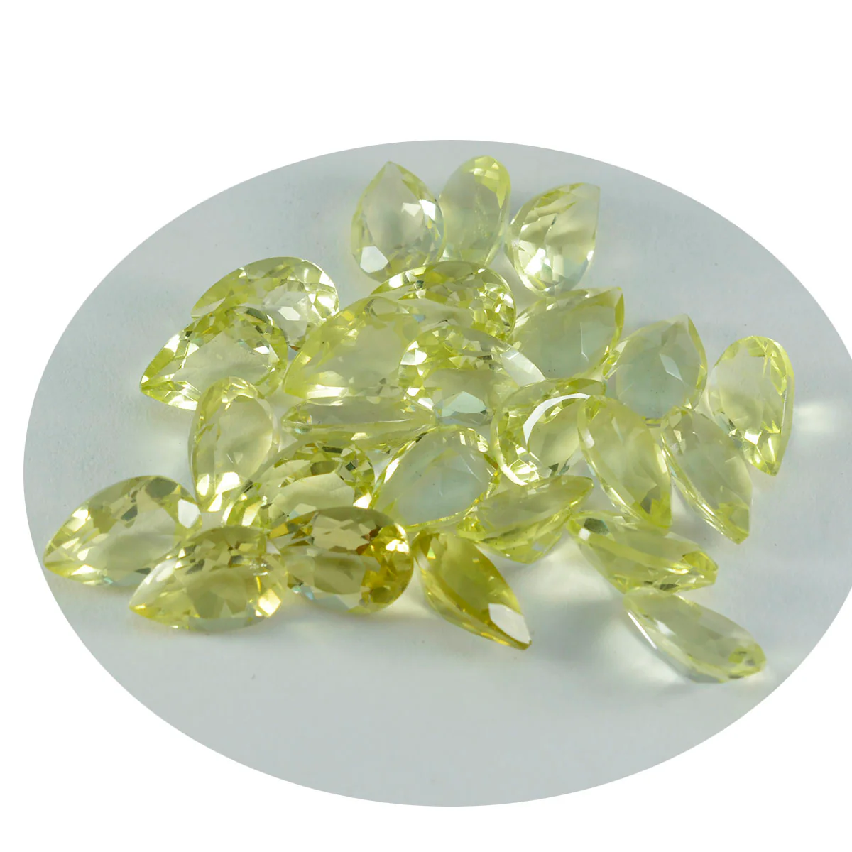 Lemon Quartz 1PC Small 6x9 MM Pear Faceted Yellow Lustrous Semi Precious Loose Gemstone