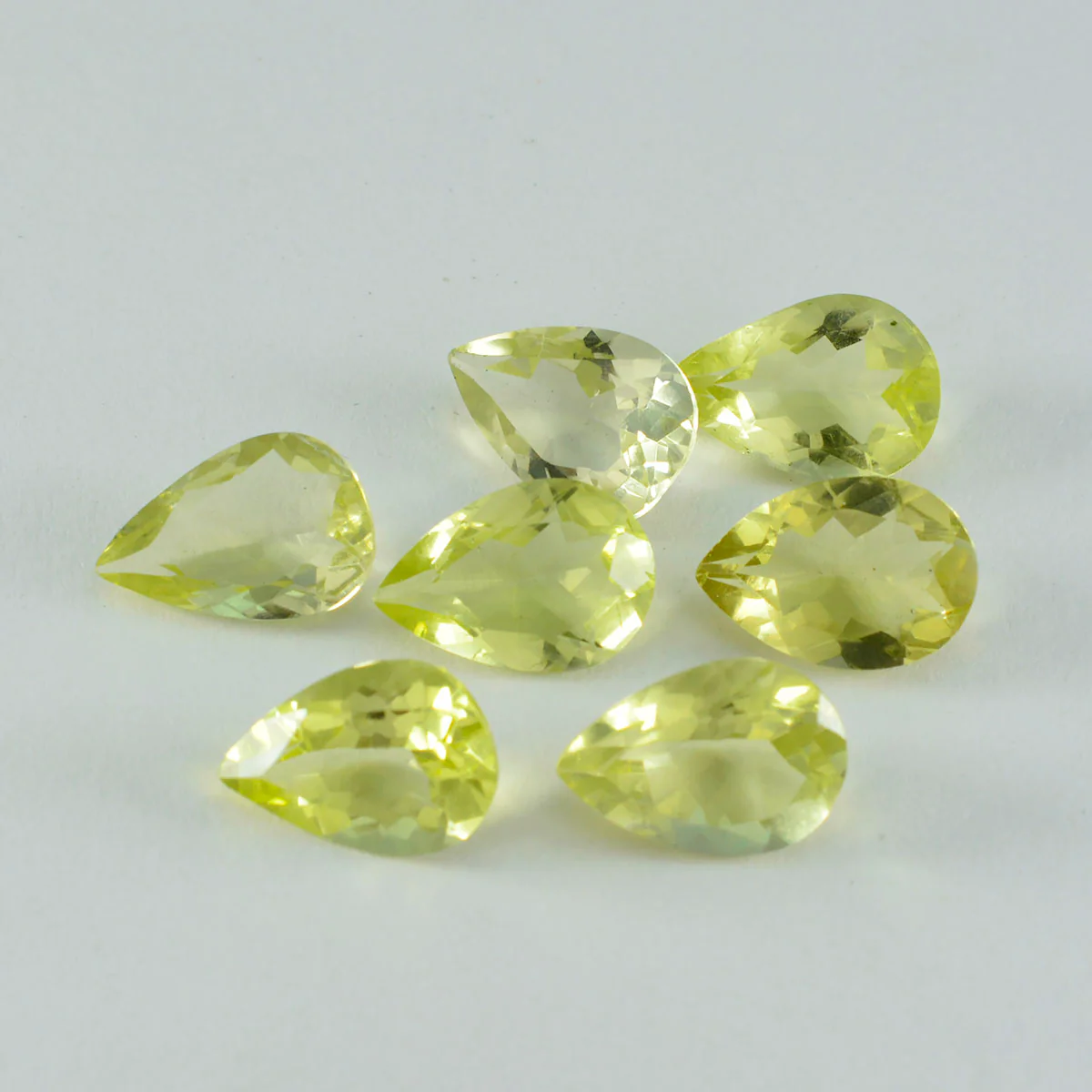 Lemon Quartz 1PC Small 7x9 MM Pear Faceted Yellow Shine Semi Precious Loose Gemstones - Image 2
