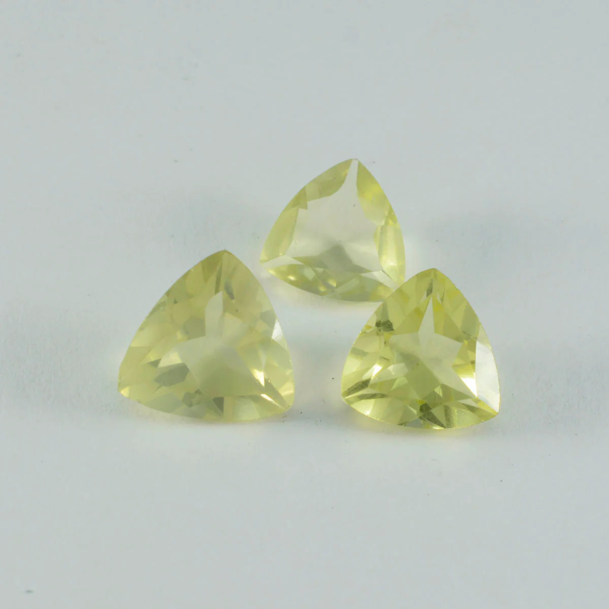 Lemon Quartz 1PC Small 8x8 MM Triangle Faceted Yellow Luster Semi Precious Loose Gems - Image 3