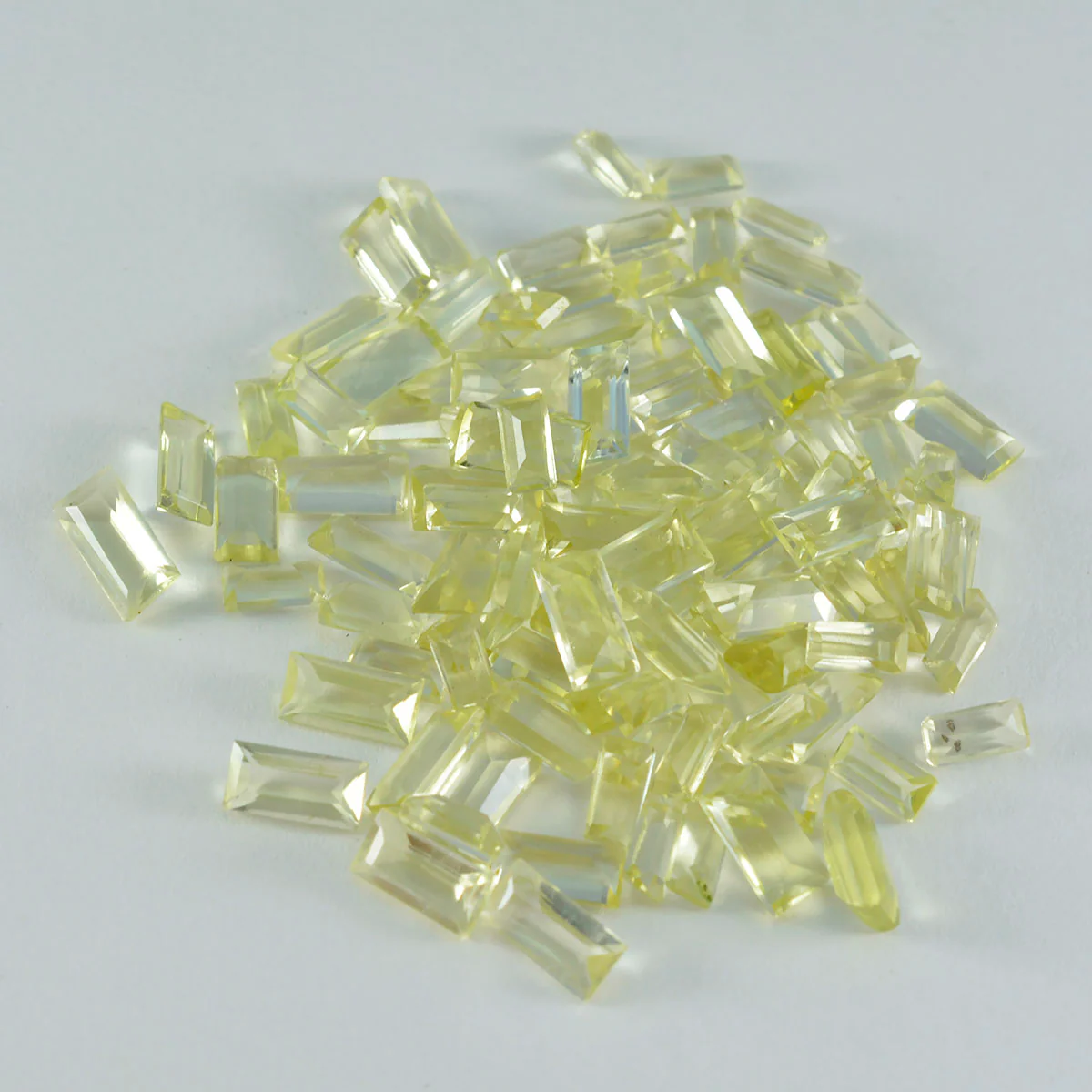 Lemon Quartz 1PC Tiny 4x8 MM Baguette Faceted Yellow Brilliant Semi Precious Loose Gemstones
