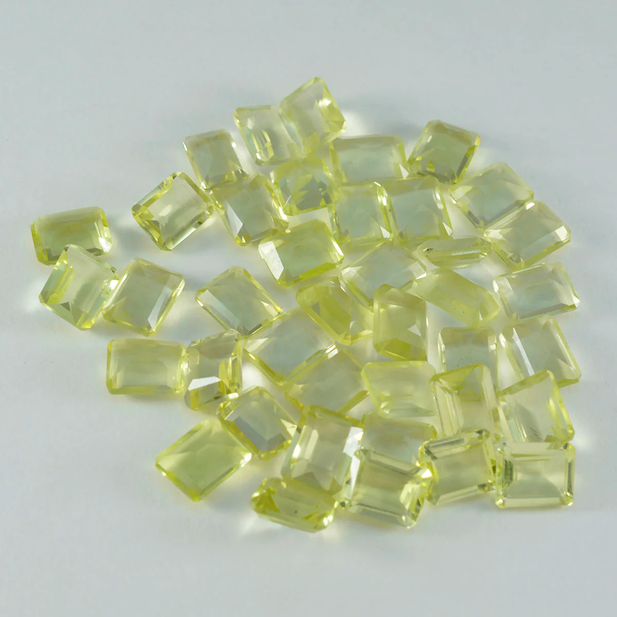 Lemon Quartz 1PC Tiny 5x7 MM Emerald Faceted Yellow Fiery Semi Precious Loose Gemstone - Image 3