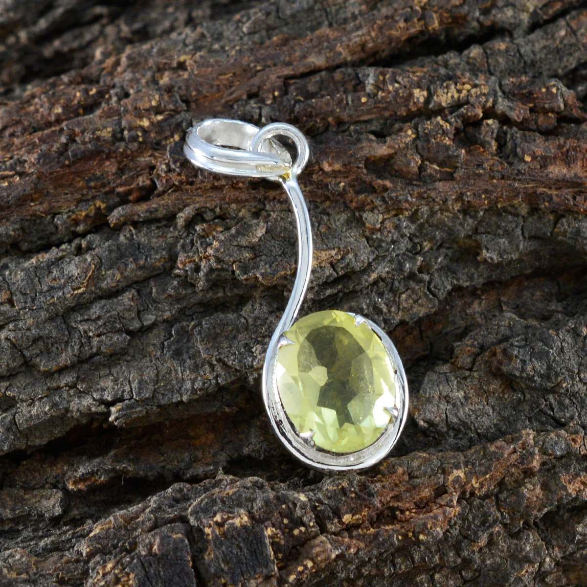 Lemon Quartz Elegant Japanese 925 Silver Solitaire Sakura Romantic Yellow Pendant Jewelry - Image 3
