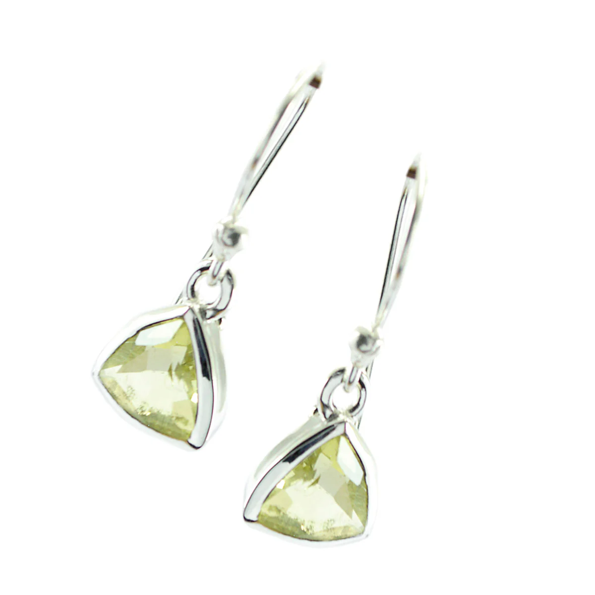Lemon Quartz Moroccan Emi Solitaire Dangle Yellow 92.5 Silver Earring - Image 2