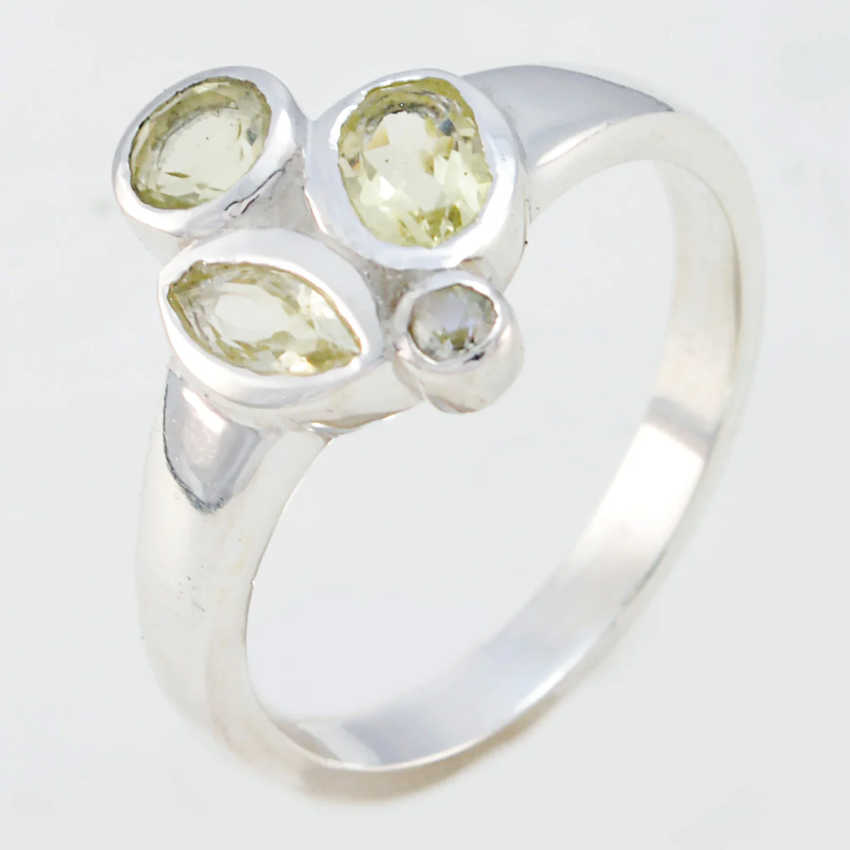 Lemon Quartz quarter Turkish 925 Sterling Silver Yellow Gemstones Whisper-thin Abstract Ring Jewelry - Image 2