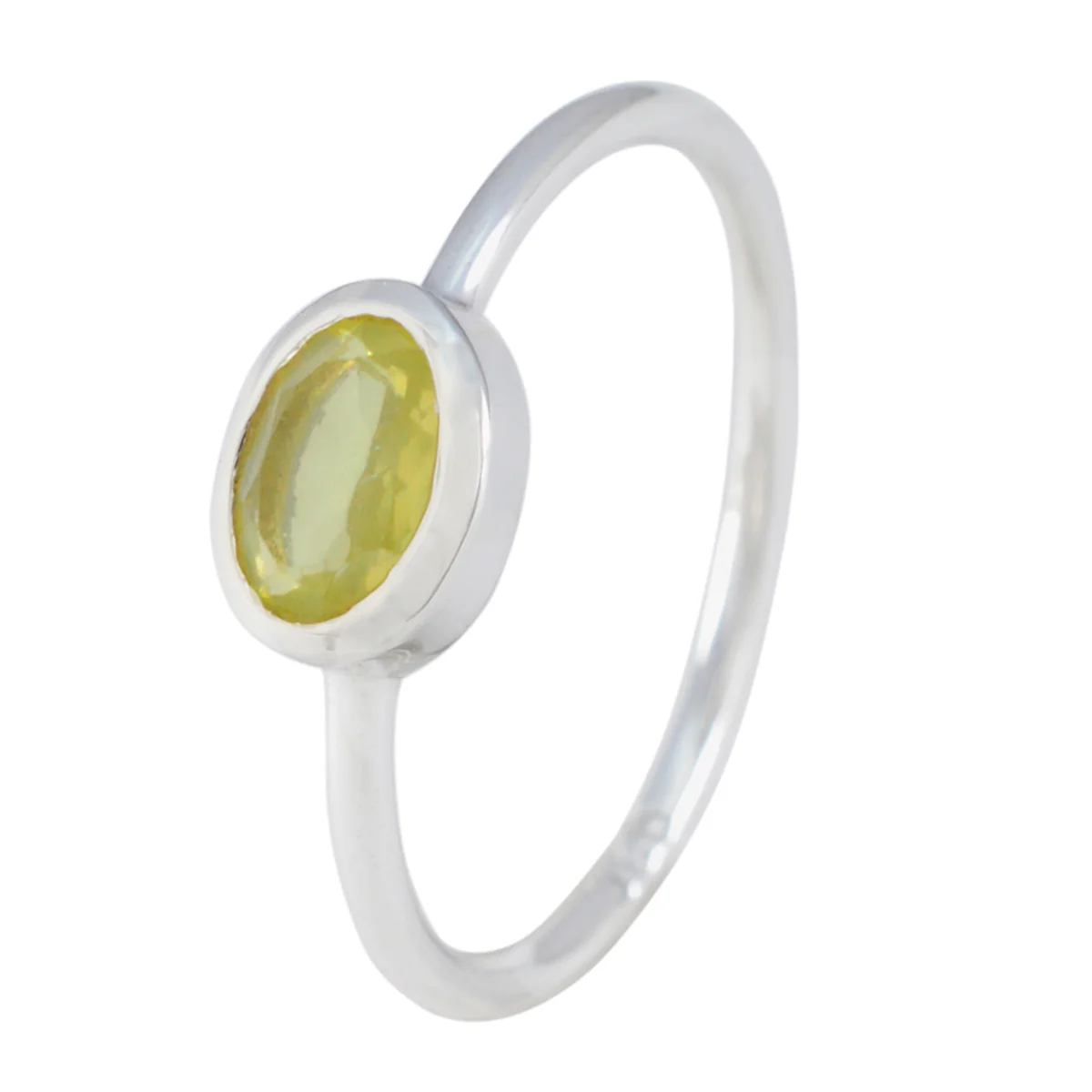 Lemon Quartz Solitaire American Sterling Silver Yellow Gemstones Elegant Sophisticated Ring Jewelry - Image 2