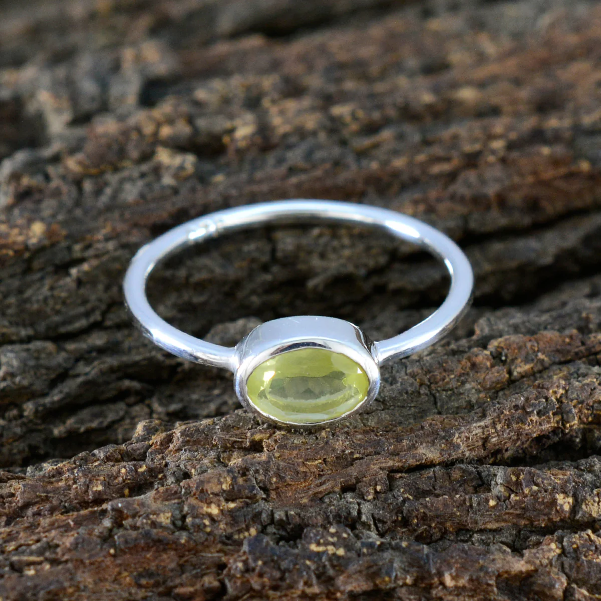 Lemon Quartz Solitaire American Sterling Silver Yellow Gemstones Elegant Sophisticated Ring Jewelry - Image 3