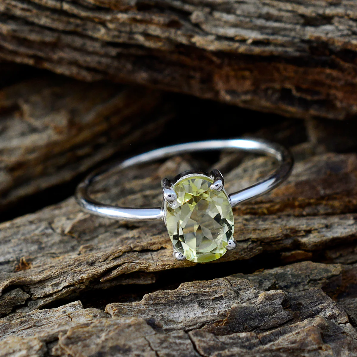 Lemon Quartz Solitaire Japanese 925 Silver Yellow Gemstones Elegant Fairytale Ring Jewellery - Image 3