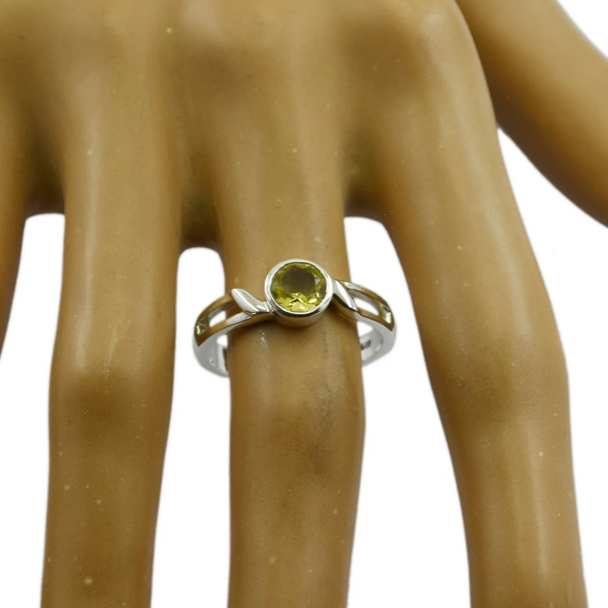 Lemon Quartz Solitaire Japanese Sterling Silver Yellow Gems Whisper-thin Feminine Ring Jewellery - Image 3