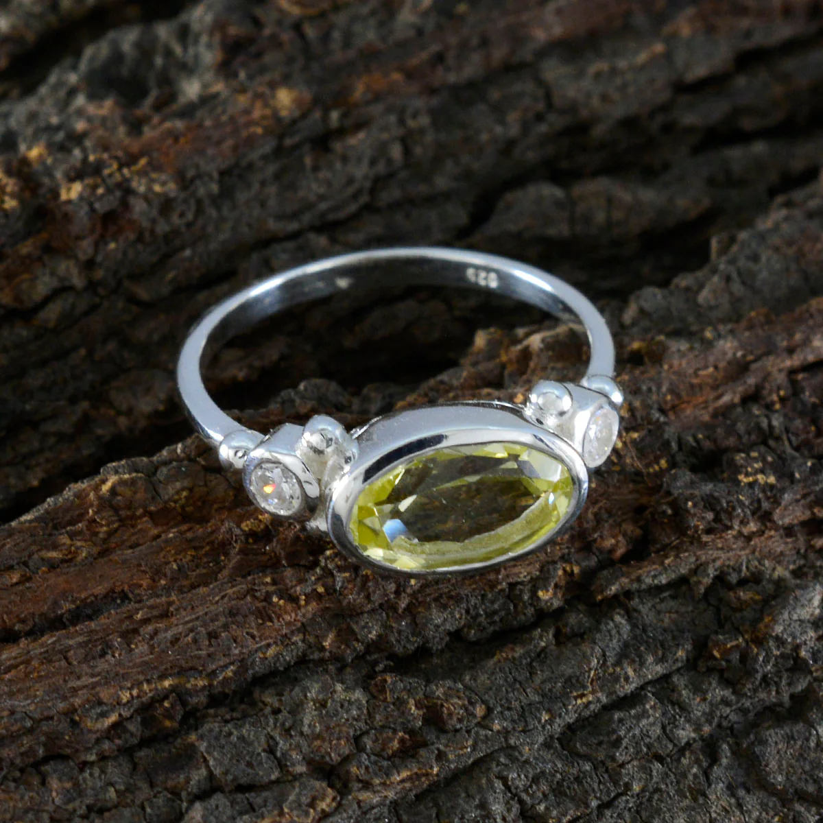 Lemon Quartz Trilogy Japanese 92.5 Silver Yellow Gemstone Whisper-thin Boho Ring Jewelry - Image 3