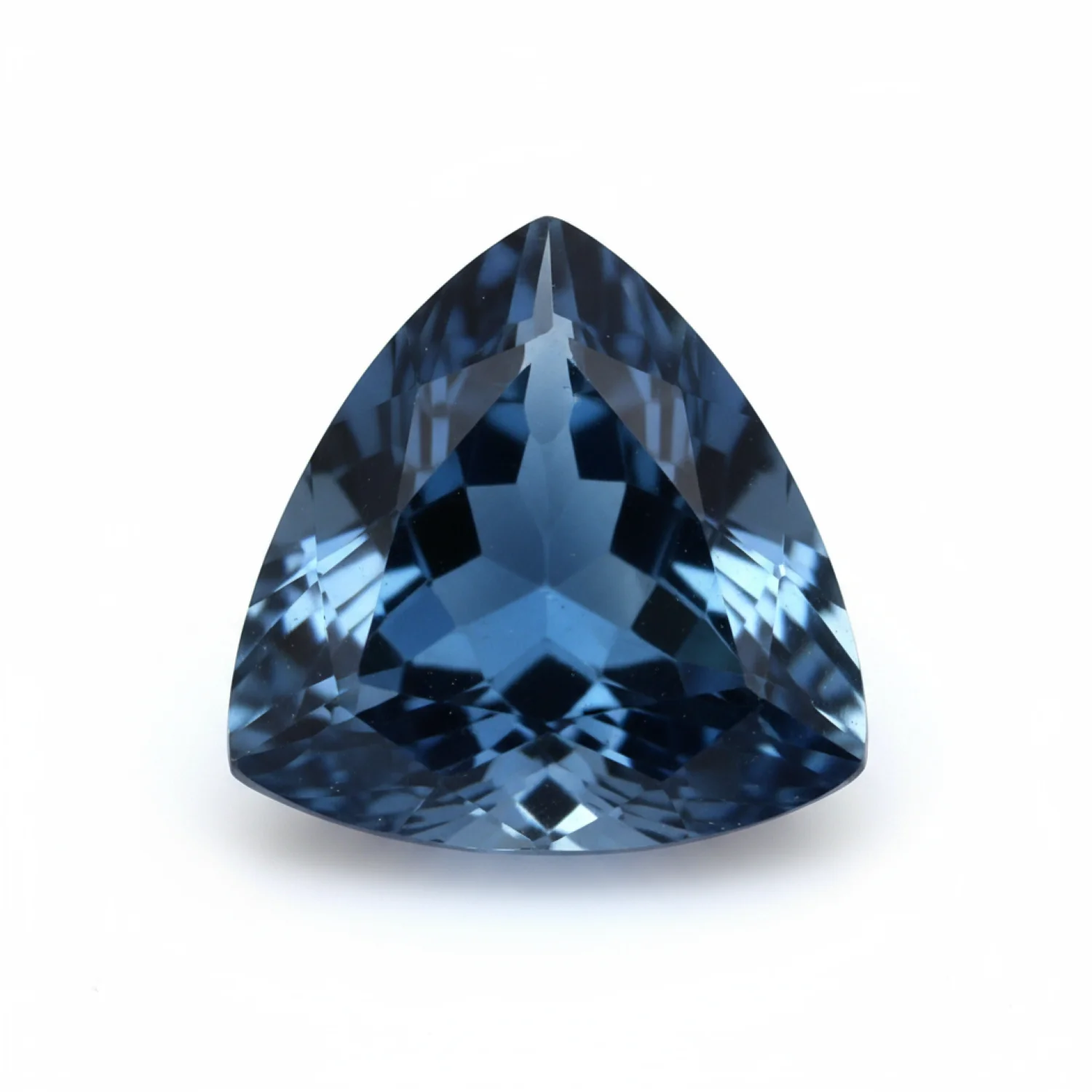 London Blue topaz 1PC Large 11x11 MM Triangle Faceted Blue Fine Semi Precious Loose Gemstone