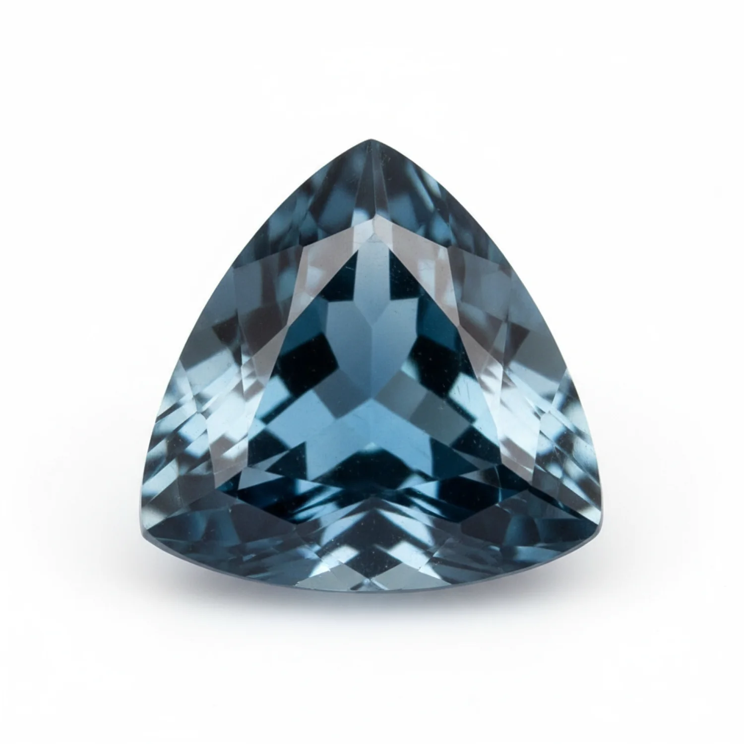 London Blue topaz 1PC Large 12x12 MM Triangle Faceted Blue High-Quality Semi Precious Loose Gemstones - Image 2
