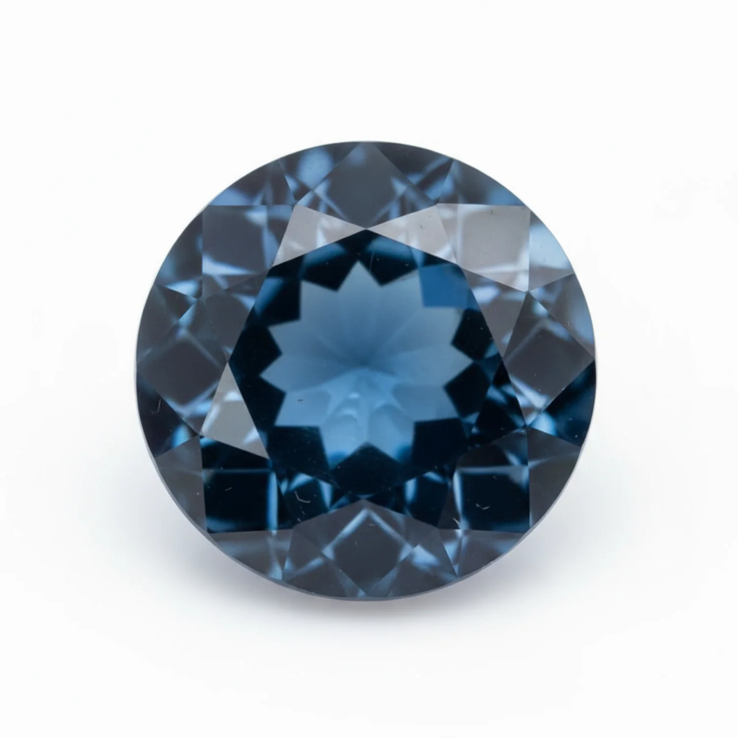 London Blue topaz 1PC Medium 9x9 MM Round Faceted Blue Lustrous Semi Precious Gems - Image 2