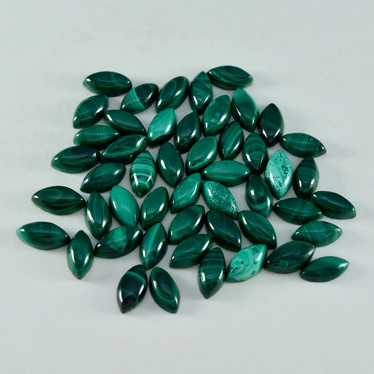 Malachite 10PC Tiny 4x8 MM Marquise Cabochon Green Superior semi Precious Loose Gemstone - Image 2