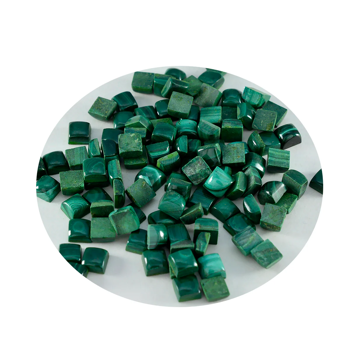 Malachite 10PC Tiny 5x5 MM Square Cabochon Green Fine semi Precious Gems - Image 2