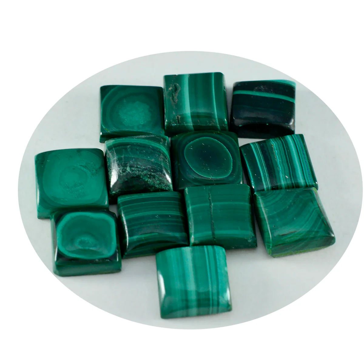 Malachite 1PC Medium 9x9 MM Square Cabochon Green Superior semi Precious Semi Precious Gemstone - Image 2