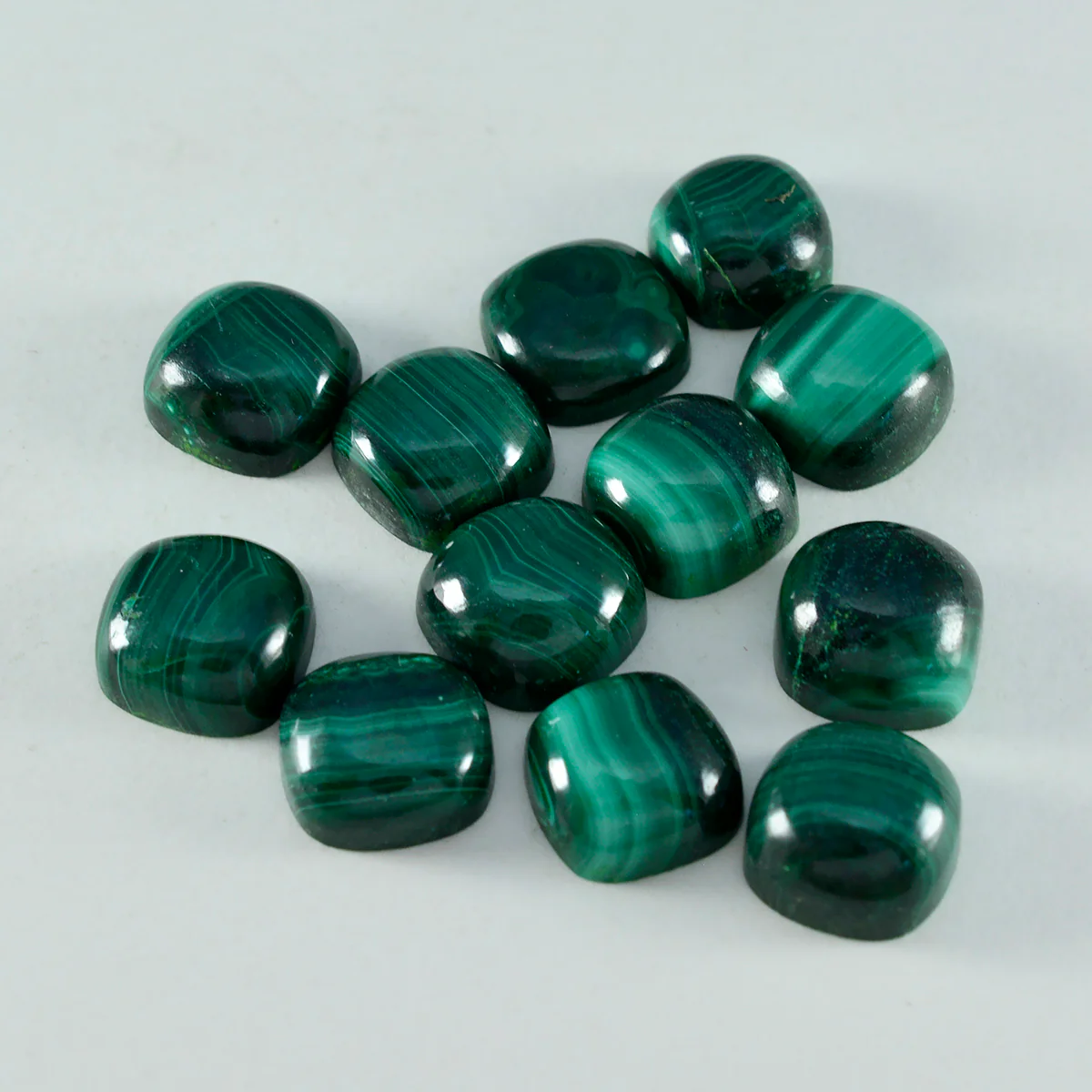 Malachite 1PC Small 7x7 MM Cushion Cabochon Green Luster semi Precious Loose Gemstones - Image 3