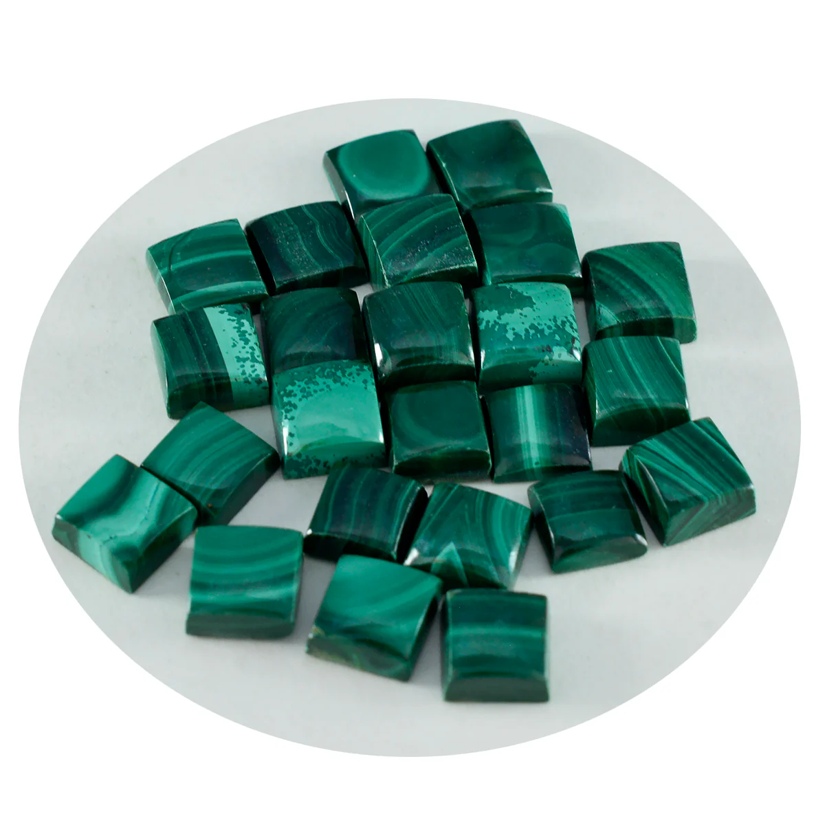 Malachite 1PC Small 7x7 MM Square Cabochon Green Natural semi Precious Loose Gemstone - Image 2