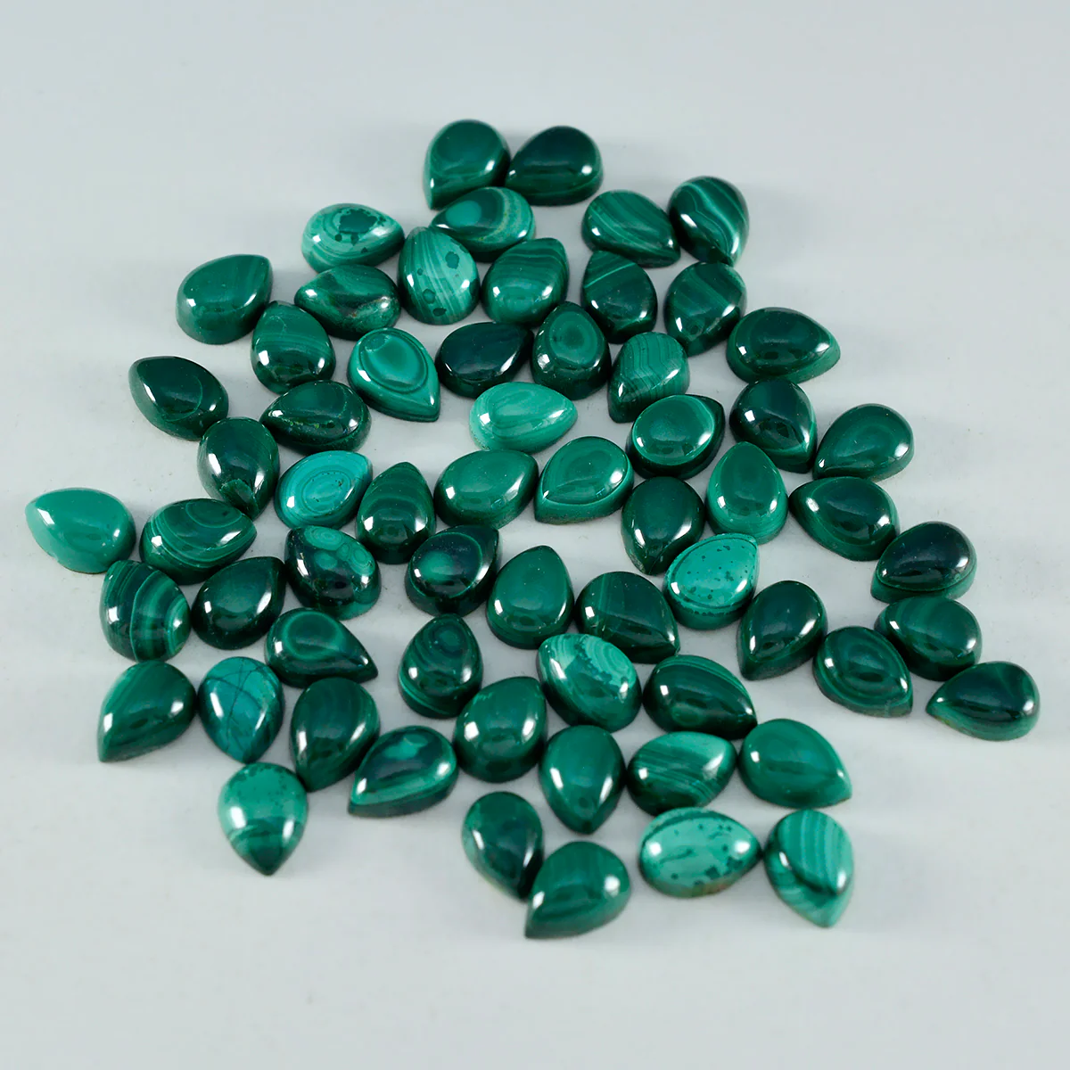 Malachite 1PC Small 7x9 MM Pear Cabochon Green Pure semi Precious Precious Gemstone