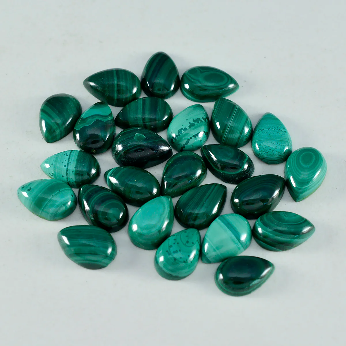 Malachite 1PC Small 7x9 MM Pear Cabochon Green Pure semi Precious Precious Gemstone - Image 2