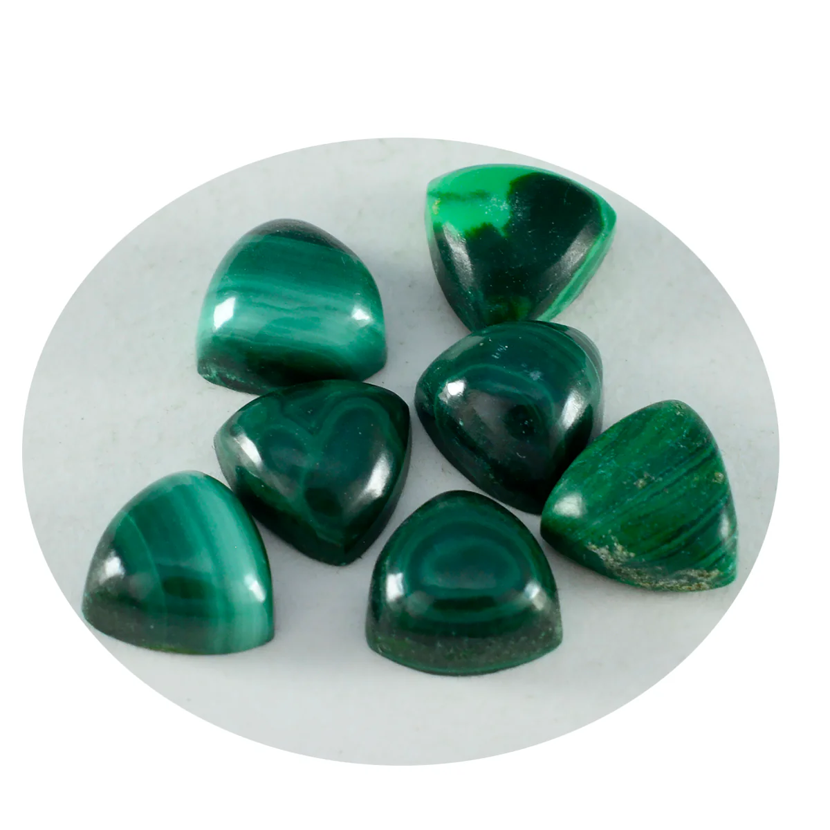Malachite 1PC Small 8x8 MM Triangle Cabochon Green Lustrous semi Precious Gems - Image 4