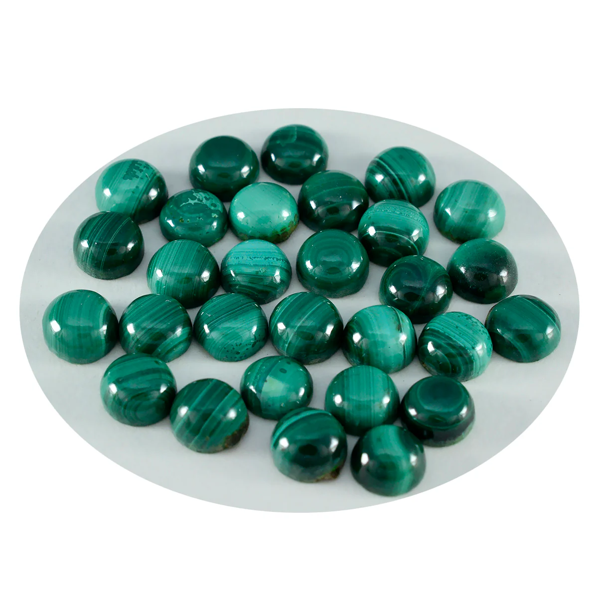 Malachite 1PC Tiny 6x6 MM Round Cabochon Green Superior semi Precious Loose Gemstone - Image 2
