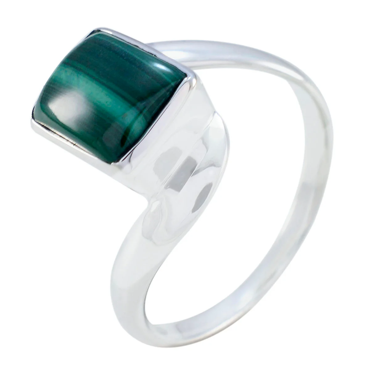 Malachite Solitaire African 925 Silver Green Gemstone Tiny Trendy Ring Jewellery - Image 2