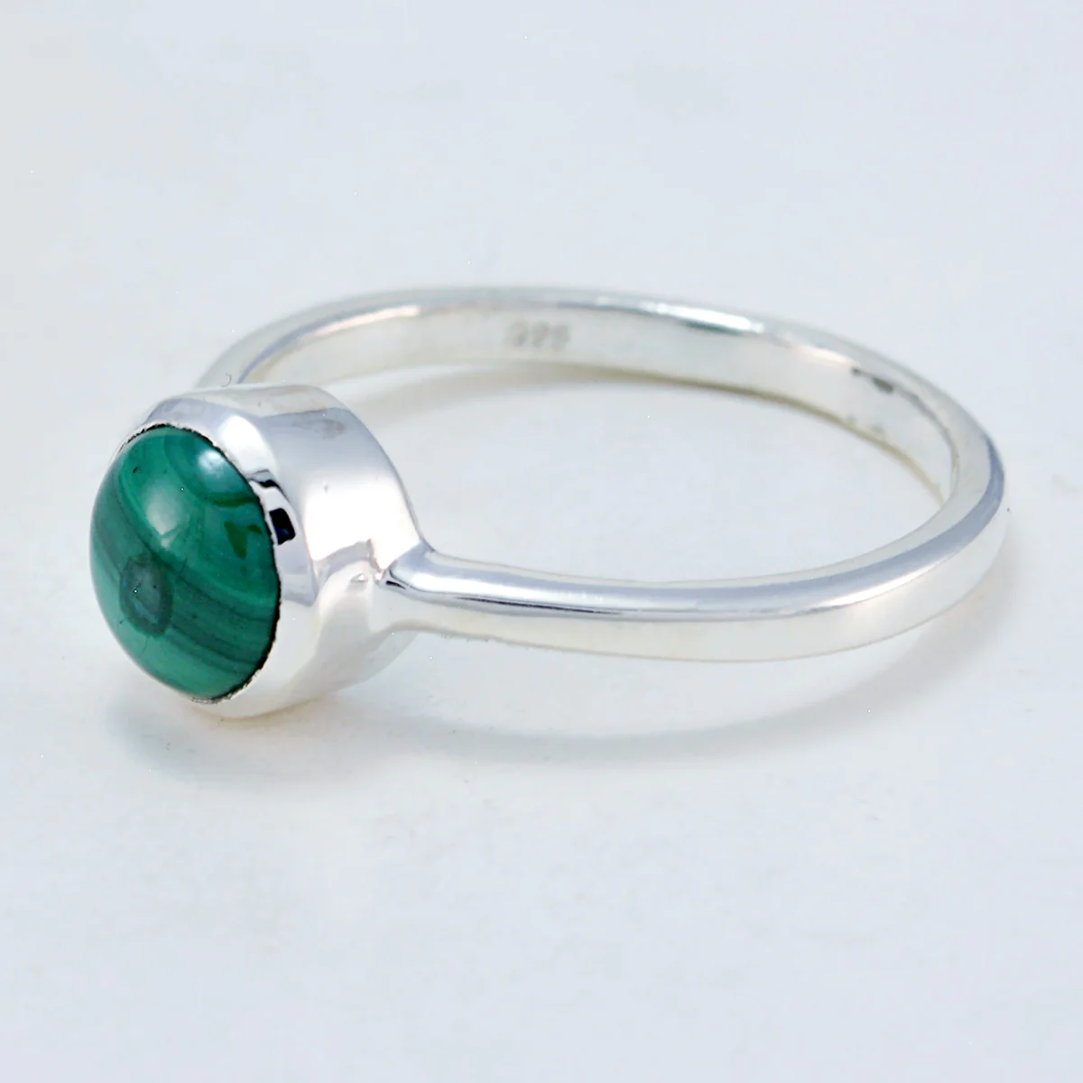 Malachite Solitaire American 925 Sterling Silver Green Gems Whisper-thin Fairytale Ring Jewelry - Image 3