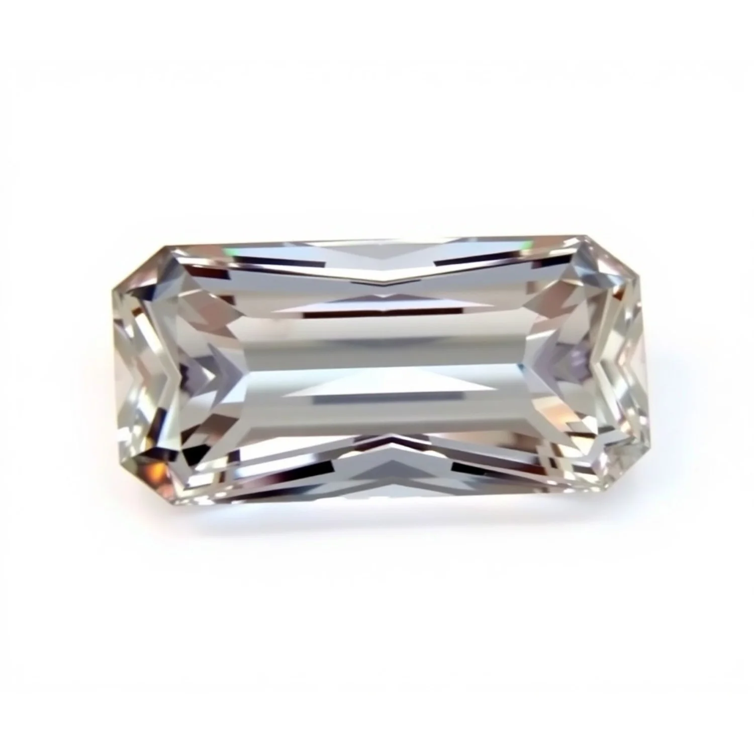 Moissanite 1PC Large 8x16 MM Baguette Faceted White Splendid Man Made Gems