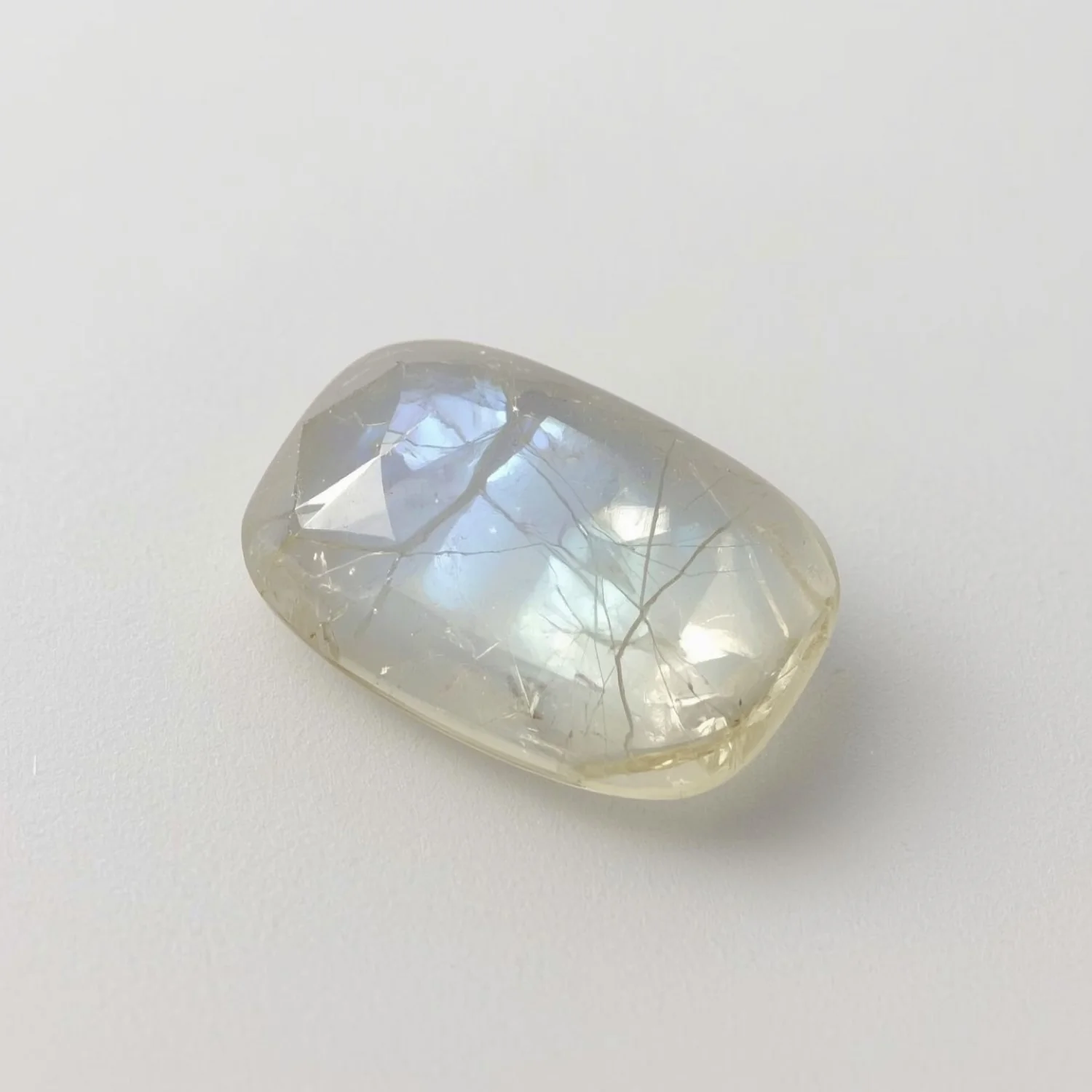 Moonstone 10PC Tiny 4x8 MM Baguette Cabochon White Fiery semi Precious Loose Gemstone - Image 2