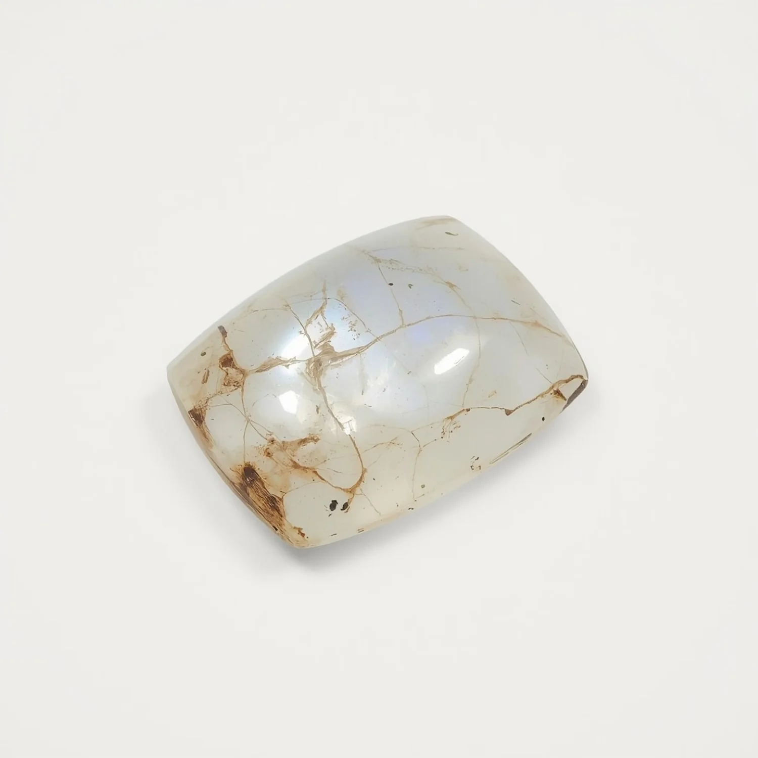 Moonstone 1PC Large 10x12 MM Emerald Cabochon White Luster semi Precious Loose Gems - Image 2