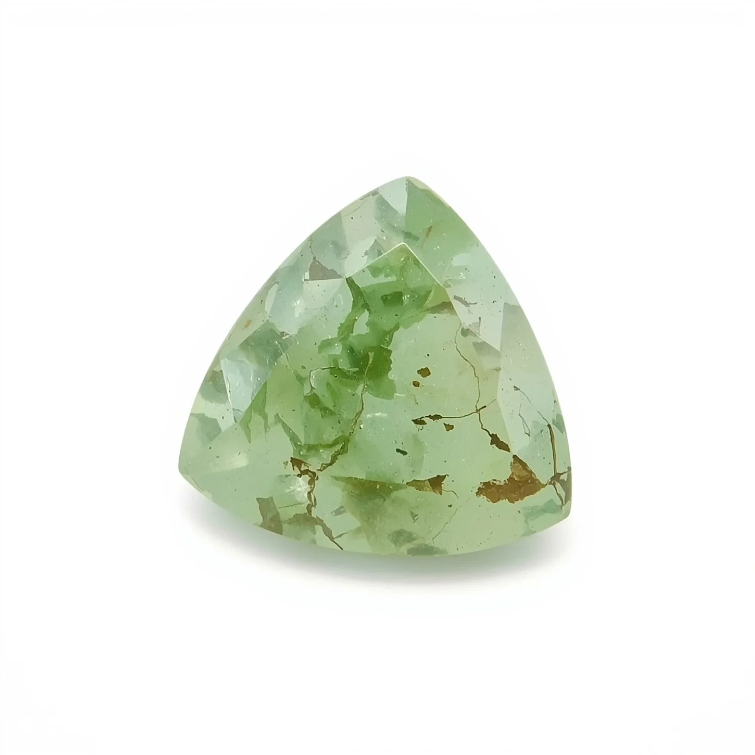 Moss Agate 1PC Chunky 13x13 MM Triangle Faceted Green Natural Semi Precious Gems - Image 2