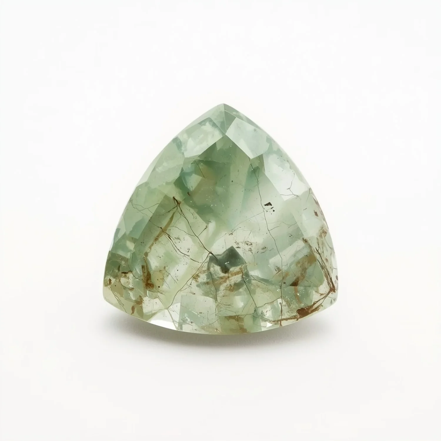 Moss Agate 1PC Chunky 14x14 MM Triangle Faceted Green Genuine Semi Precious Loose Gems