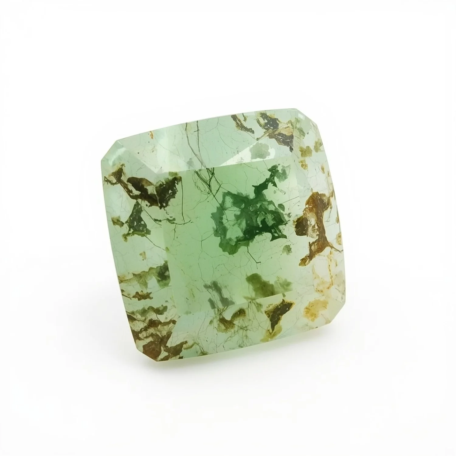 Moss Agate 1PC Chunky 16x16 MM Square Faceted Green Pure Semi Precious Loose Gemstones - Image 2