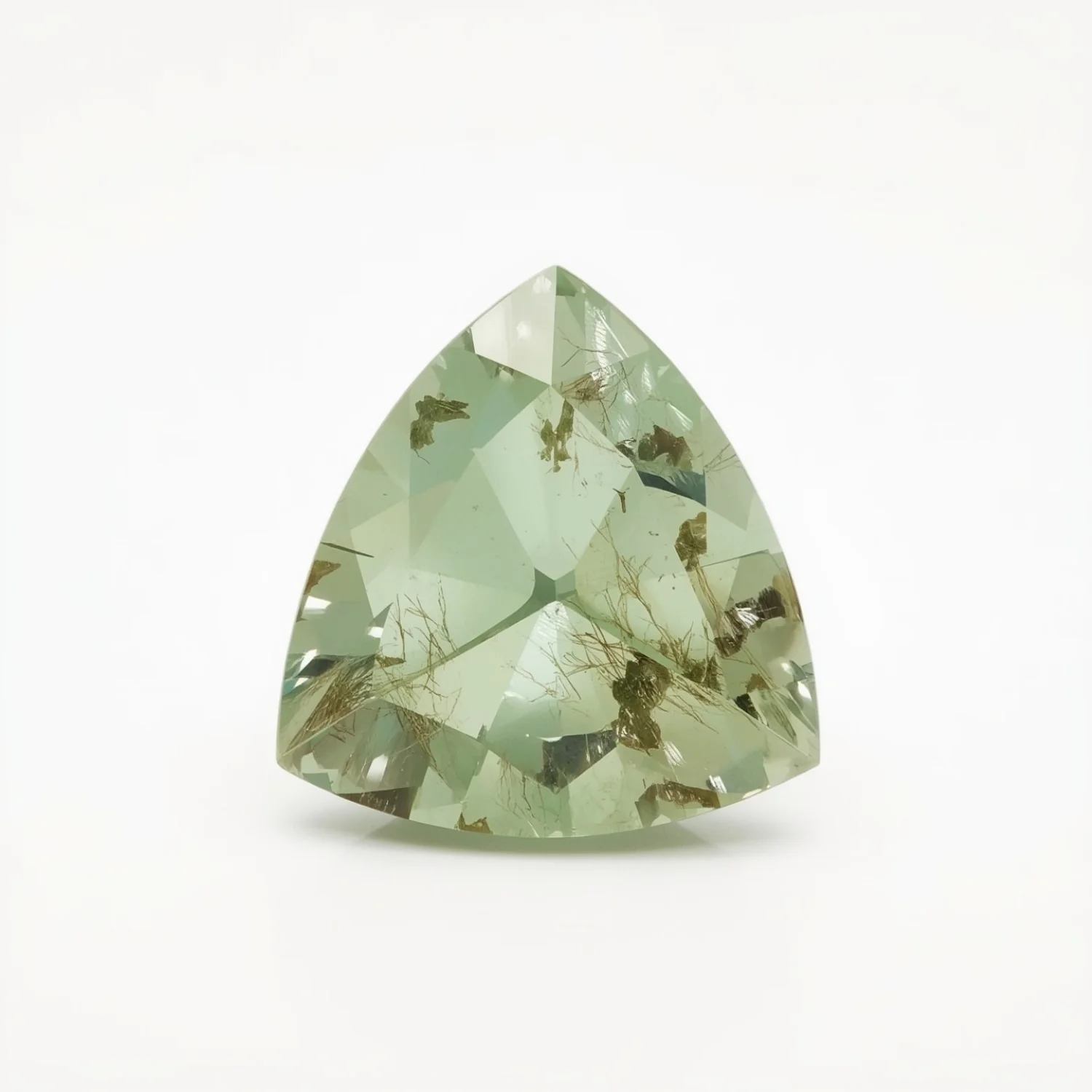 Moss Agate 1PC Large 11x11 MM Triangle Faceted Green Fine Semi Precious Loose Gemstone - Image 2