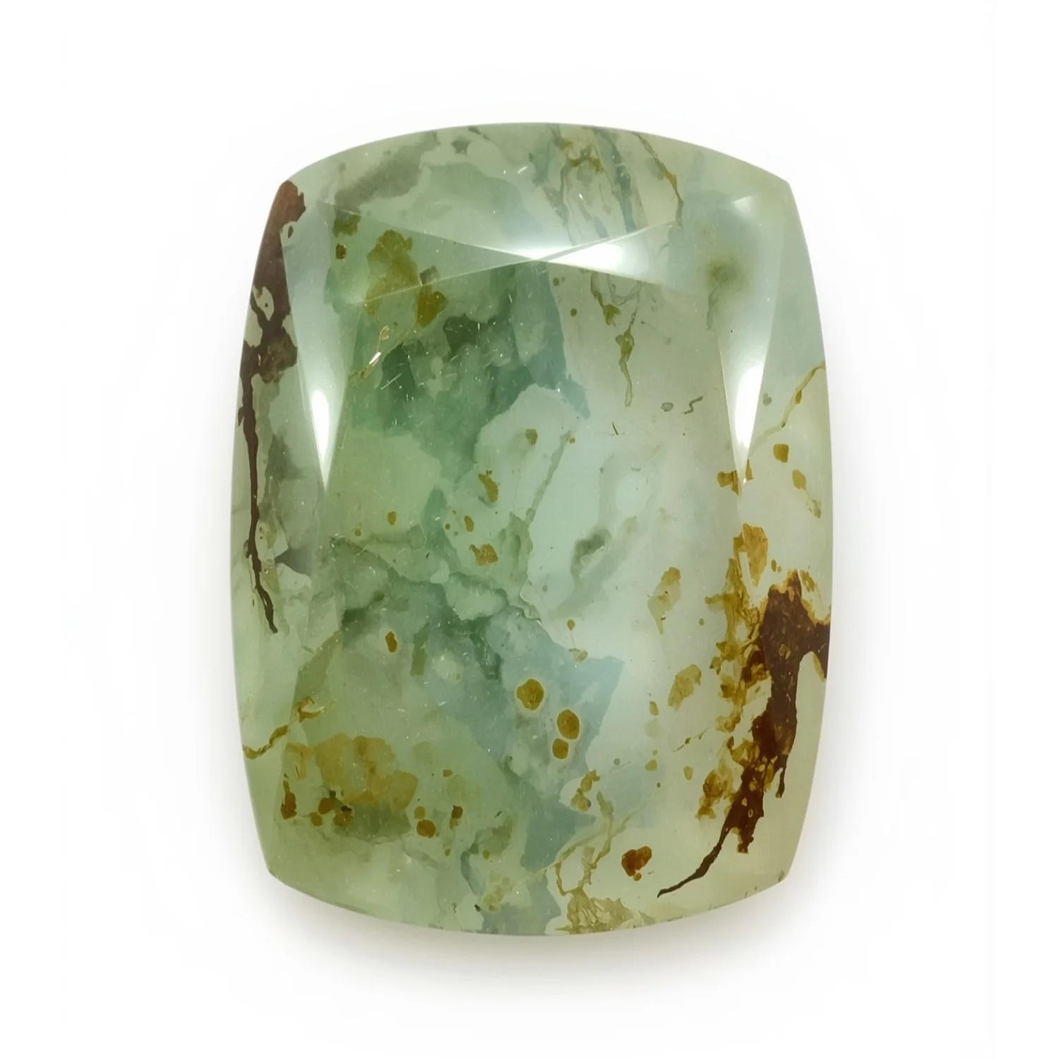 Moss Agate 1PC Medium 8x10 MM Emerald Cabochon Green Pure semi Precious Loose Gemstones - Image 2